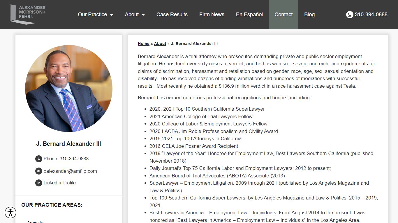 J. Bernard Alexander III - AM+F LLP